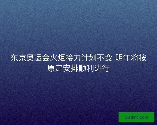 东京奥运会火炬接力计划不变 明年将按原定安排顺利进行
