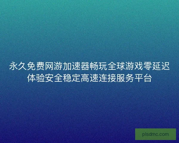 永久免费网游加速器畅玩全球游戏零延迟体验安全稳定高速连接服务平台